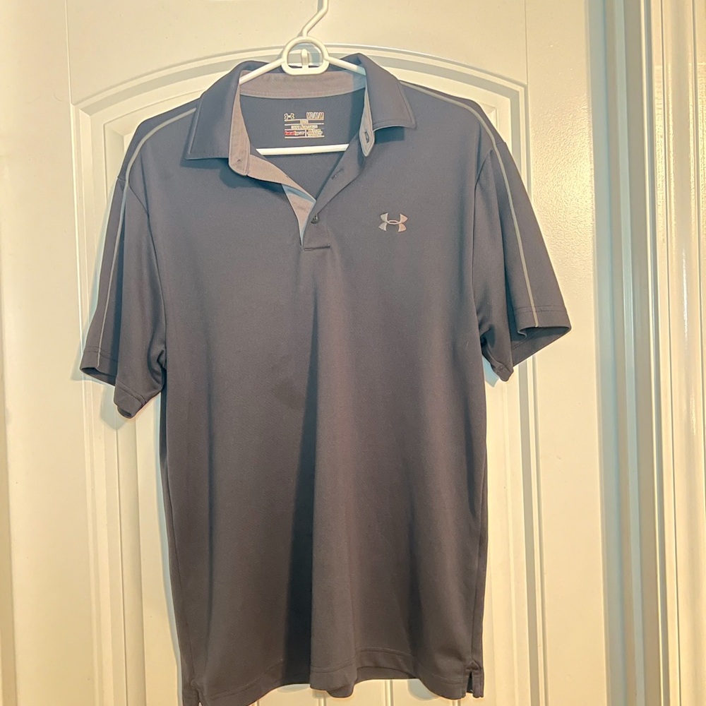 Under Armour black heat gear performance polo